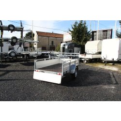 Remorque utilitaire avec frein à ridelles aluminium de fabrication française - erde expert - xt 250 f