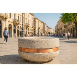 Jardinière pour collectivités Tiziano en béton finition personnalisable - Article 350