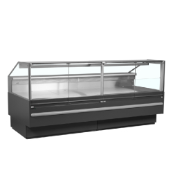 Vitrine réfrigérée SOCB25082A - avec plan de travail 825 mm, éclairage LED et façade vitrée ouvrante