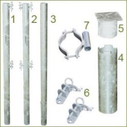 P1213727 - Barrière d'herbage 1/2 m extensible, 5 lisses - 1 verrou - Acier galvanisé robuste