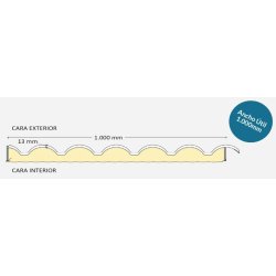 Panneau sandwich de toiture imitation tuile - autoportant, pente minimale 10% - Longueur max. 16450 mm