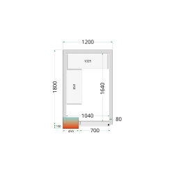 Chambre froide positive CRPF1218 Blanc 1200 x 1800 x 2200 mm TEFCOLD