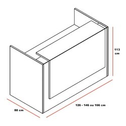 Bureau réception Z2 - Officity - 126, Blanc, Laqué blanc