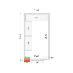 Chambre froide positive CRPF1530 Blanc 1500 x 3000 x 2200 mm TEFCOLD