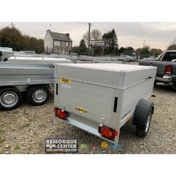 Remorque HUMBAUR aluminium PTAC 750 Kg non-freiné 2100*1100*350 mm + Capot sécurisé étanche - Reference HA752111 FS + CAP