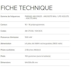 Talkie walkie Midland G9 PRO Mimetic - écran LCD, antenne optimisée et 8 nouveaux canaux PMR446