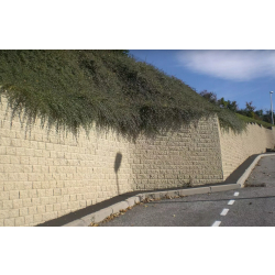 Bloc béton manu portable et de haute technicité, aspect pierre éclatée - LEROMUR - Pomel Beton