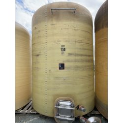 Cuve Naldi 150 hl d'occasion - fond plat, Ø 2300, hauteur 3900, porte 420×530, 2 vannes Ø 50