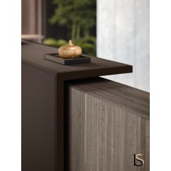 Banque d'accueil Z2 cuir haut de gamme - Officity - 206, Eucalyptus, Cuir brun