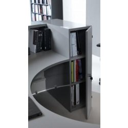 Banque d'accueil Valde droite avec meuble de rangement intégré - MDD - Vert brillant, Droite, 265