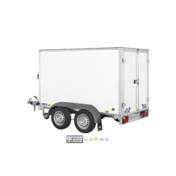 Remorque fourgon en bois SARIS - GO 255 132 2000 2 - 2 essieux roues extérieures - PTAC : 2000 Kg - 255 x 132 x H150 cm - Reference SARIS_FOURGON_DV2000