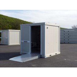 Bungalow de chantier / monobloc / sanitaire / parois en panneau sandwich / 2.42 x 2.3 x 2.39 m