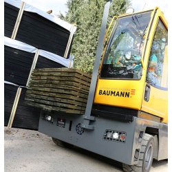 Chariot latéral électrique Baumann série ELX - capacité 4000 kg - hauteur de levage jusqu'à 8380 mm - batterie 525/625 Ah