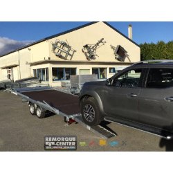 Remorque mi-porte-engin / mi-plateau - PTAC 3500 Kg - 506 x 215 cm - Référence 32660_R - Lider