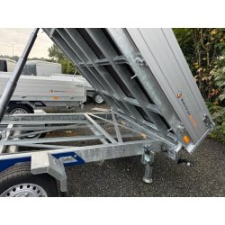 Remorque Tri-benne SARIS HEAVY DUTY - 406 x 204 cm - PTAC : 3500 kg - 2 Essieux - Freinée - Pompe Electrique - Référence K3 406 204 3500 2 HD E