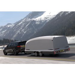 Remorque porte-voiture fermée à coque articulée pour sport automobile, voitures de collection de petite et moyenne taille - RACE SHUTTLE - 300-4319-26-2-12