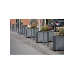 721 - Jardinières rectangulaires ABES - Aluminium avec revêtement en poudre - Hauteur avec pieds : 810 mm