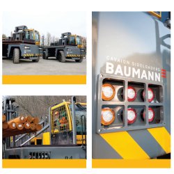 Chariot latéral diesel Baumann - série GS/GXS 10 à 60 tonnes - robuste et fiable pour travaux exigeants