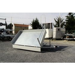 Remorque benne hydraulique tri-benne Debon BEN 180 - PW 2.2 avec pompe électrique SPX et batterie