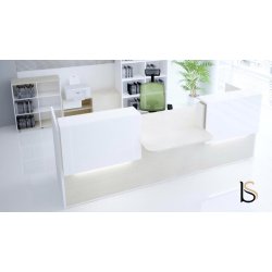 Banque d'accueil lumineuse Tera - MDD - Chêne Canadien, Blanc mat, 306