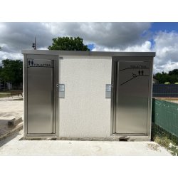Cabine PMR avec une cabine urinoir disponible en version manuelle, semi-automatique ou automatique - réf. 2052