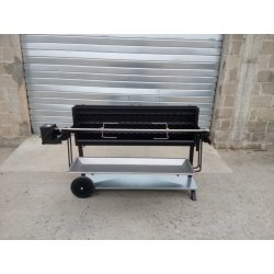 Tourne broche le marquier mechoui 120*32 acier + chariot, adapté pour un usage intensif