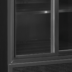 Vitrine réfrigérée noire - gamme FSC - 2 ou 3 portes avec caisson lumineux - finition aluminium noir