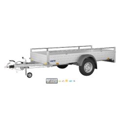 Remorque freinée aluminium - MCALU - DW150 - 1 essieu - PTAC : 1500 Kg - 255 x 153 cm - Saris