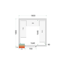 Chambre froide positive CRPF1818 Blanc 1800 x 1800 x 2200 mm TEFCOLD