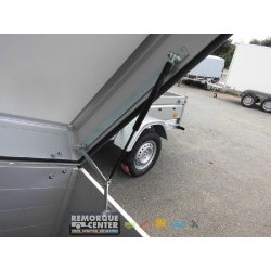 Remorque aluminium Humbaur - 165 x 110 cm - ridelles 500 mm capot sécurisé & étanche - 1 essieu - PTAC : 750 kg - HA751611-5+CAP