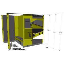 Cabines sanitaires PMR Origine - Hauteur 206,6 cm - Parois 10 mm avec traitement antibactérien