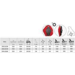 DVG 520 à 620 - Fraises et herses rotatives Vigolo - Largeur 5200 à 6200 mm - Transmission par engrenages et 6 lames courbes par flasque