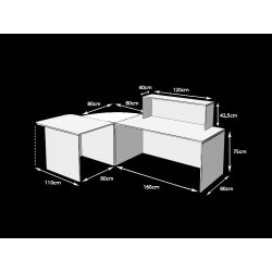 Bureau d'accueil mixte en angle topaze