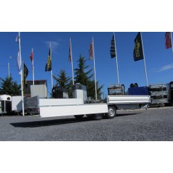 Remorque plateau HUMBAUR HT 356221 GR - 2 essieux, roues dessous, ridelles alu, dimensions 6220x2070 mm