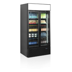 Vitrine réfrigérée noire FSC1000H BLACK - 2 portes TEFCOLD
