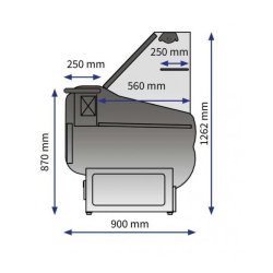 Vitrine multi services - Froid semi-ventilé - ROMA 250-VD-SG