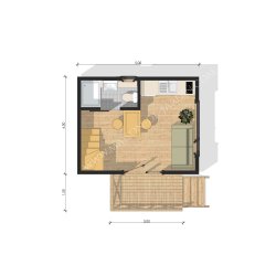 Studio de jardin Nice 37m² - maison de jardin en ossature bois avec mezzanine et façade grise