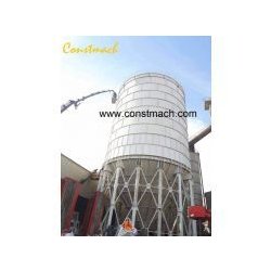 Silo à ciment boulonné - Capacité 3000 tonnes - CS-3000 - Constmach avec plateforme de maintenance et équipements complets