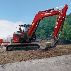 Midi-pelle compacte et puissante SV100-2 YANMAR - Performances et fiabilité pour divers chantiers
