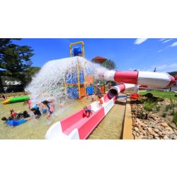 Structure de jeux aquatiques - ARWAPS3B - 15x12m - Hauteur 6,5m - Toboggans 2,4m