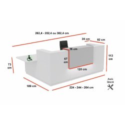 Bureau d'accueil d'angle avec accès PMR Delta Plus - Mobel Linea - 224, Acacia clair, Non