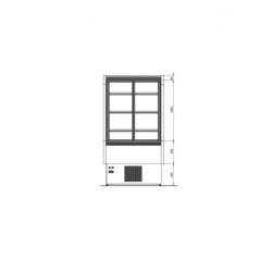 Vitrine murale - Portes vitrées coulissantes, Froid ventilé, Intérieur inox - Référence: FLORA-180-PV