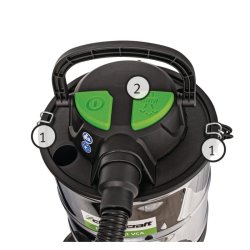 Aspirateur à cendres Cleancraft flexCAT 121 VCA - 20L inox, décolmatage manuel - 7003150