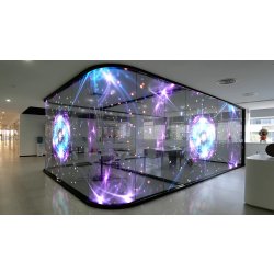Mur écran LED transparent, adapté à toutes les surfaces et courbes de votre vitrine - HOLOGRAPHIC INVISIBLE SCREEN BY MUXWAVE