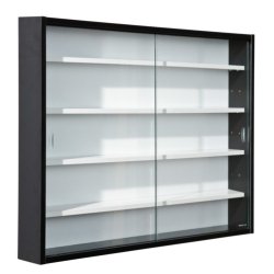 Kt9768-911 - vitrine murale "collecty" pour miniatures - noir et blanc - inter link - 80x9,5x60 cm