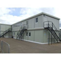 Bungalow de chantier 20' - modulaire, bureau aménagé - ossature et parois en métal isolées - 6.05 x 2.43 x 2.59 m