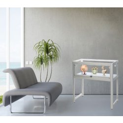 Vitrine d'exposition table /comptoir Aluminium Noir led Réf : 2228413