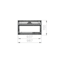 Vitrine réfrigérée semi-verticale MILANO SV SLIM - 3 étagères + base, EORI-SV-SL-937, 937 x 700 x 1500 mm