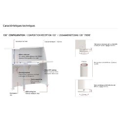 Comptoir d'accueil Glass finition laquée - Quadrifoglio - Gris beige Ral 7006
