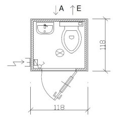 Bungalow sanitaire de chantier avec un WC à l'anglaise et un lave-main - S1